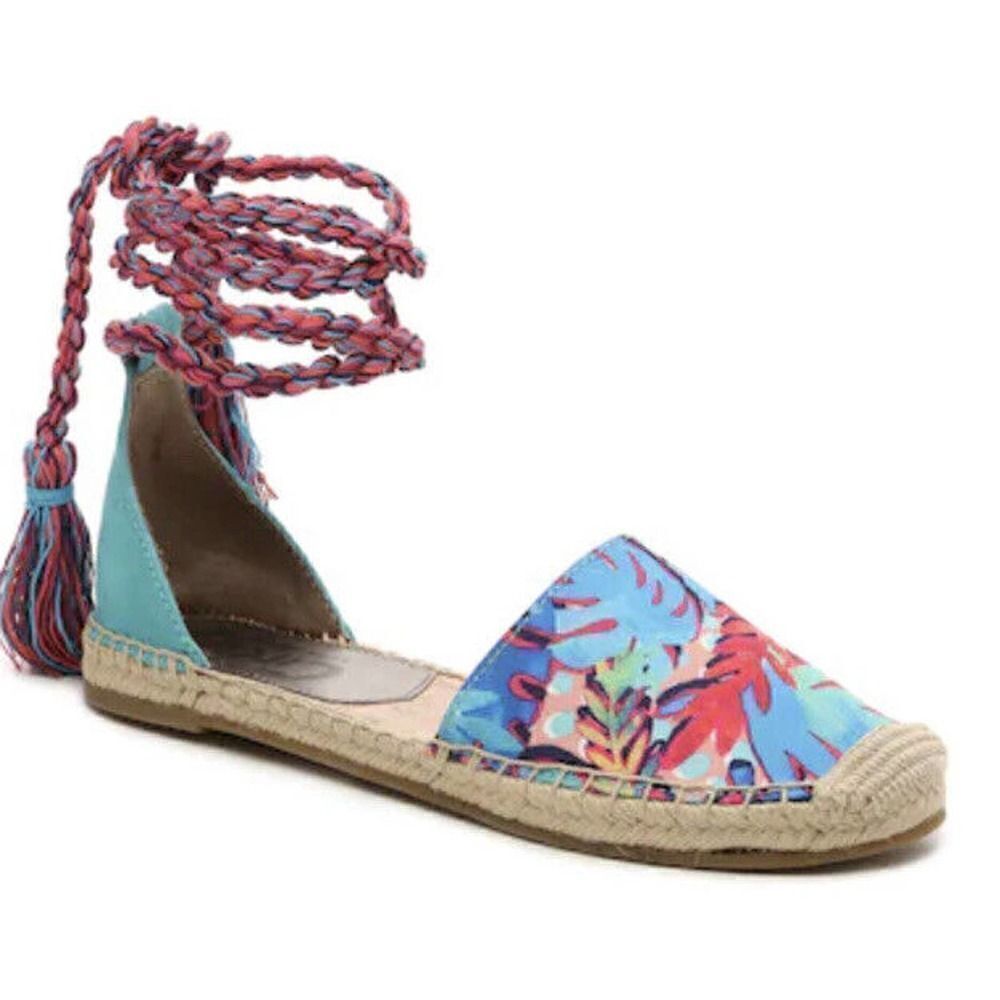 Circus by Sam Edelman Women's Lenora Canvas Espadrille Shoe Ankle Tie Size 8M